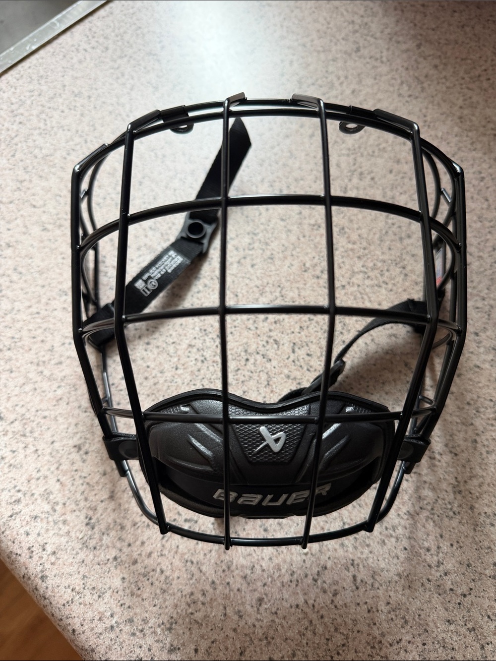 Bauer Black Steel Hockey Cage with Padded Chin Guard